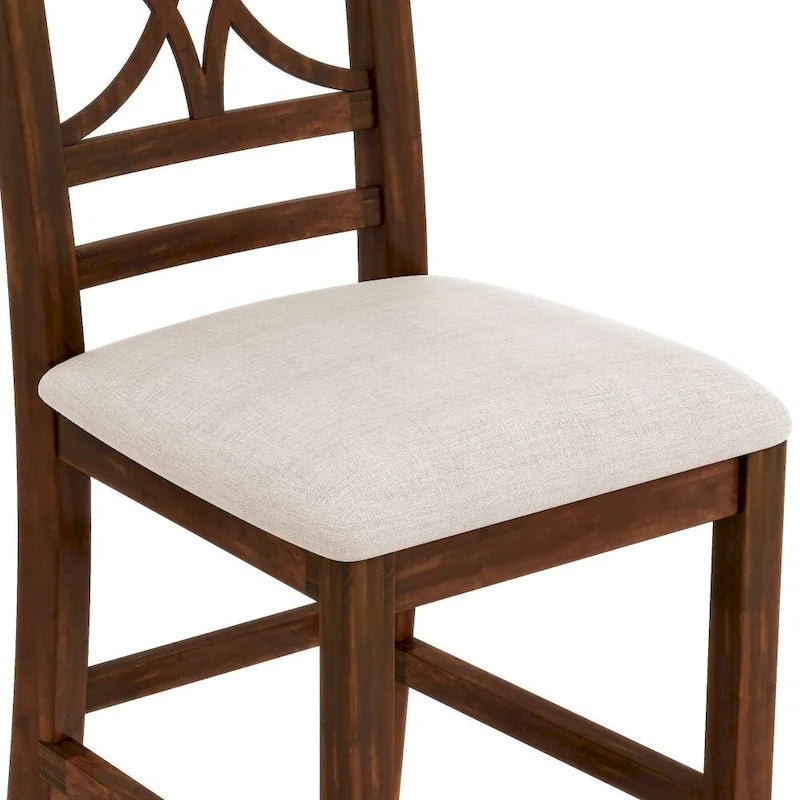 Table de salle à manger en bois hauteur comptoir avec étagère de rangement