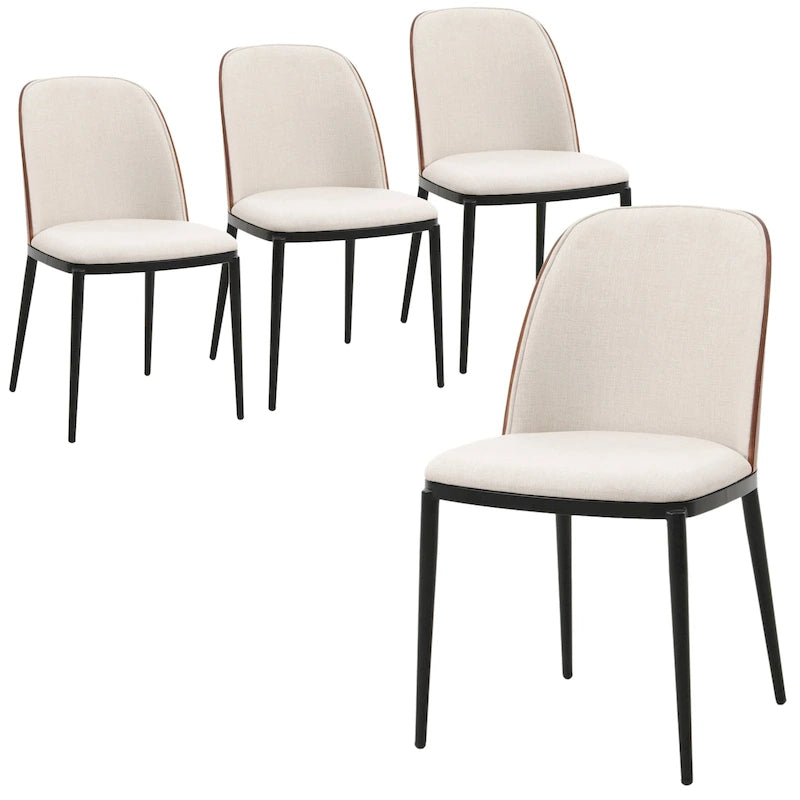 Chaise de salle à manger avec assise rembourrée, chaise d'appoint avec cadre en bois MDF en acier