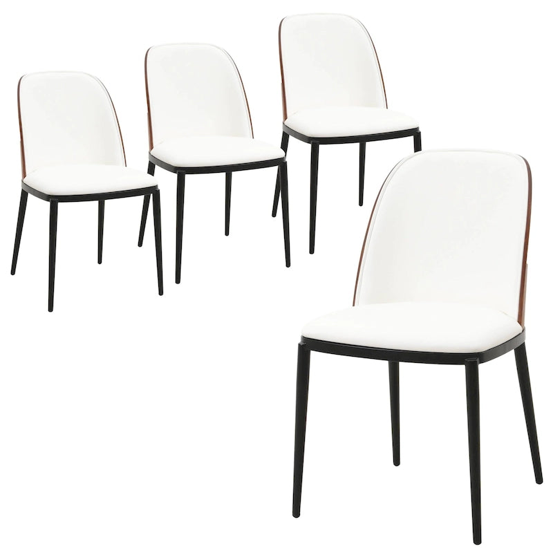 Chaise de salle à manger avec assise rembourrée, chaise d'appoint avec cadre en bois MDF en acier