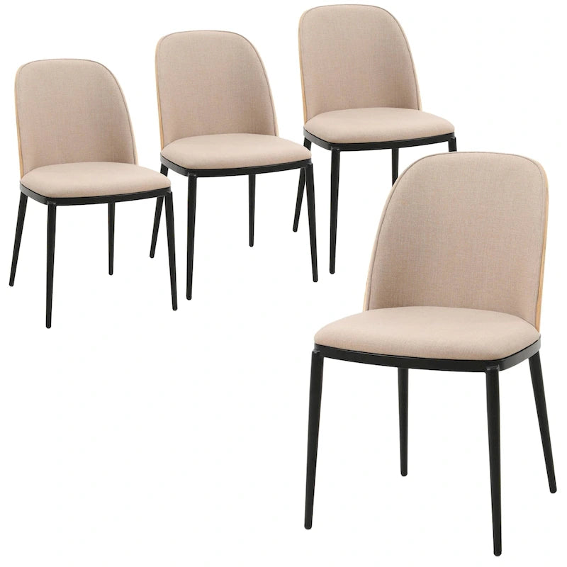 Chaise de salle à manger avec assise rembourrée, chaise d'appoint avec cadre en bois MDF en acier