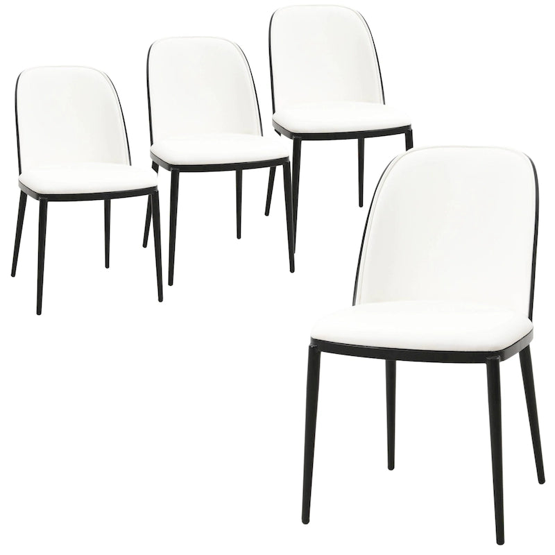 Chaise de salle à manger avec assise rembourrée, chaise d'appoint avec cadre en bois MDF en acier
