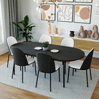 Chaise de salle à manger avec assise rembourrée, chaise d'appoint avec cadre en bois MDF en acier