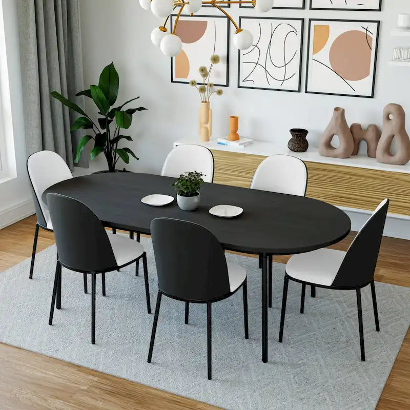 Chaise de salle à manger avec assise rembourrée, chaise d'appoint avec cadre en bois MDF en acier