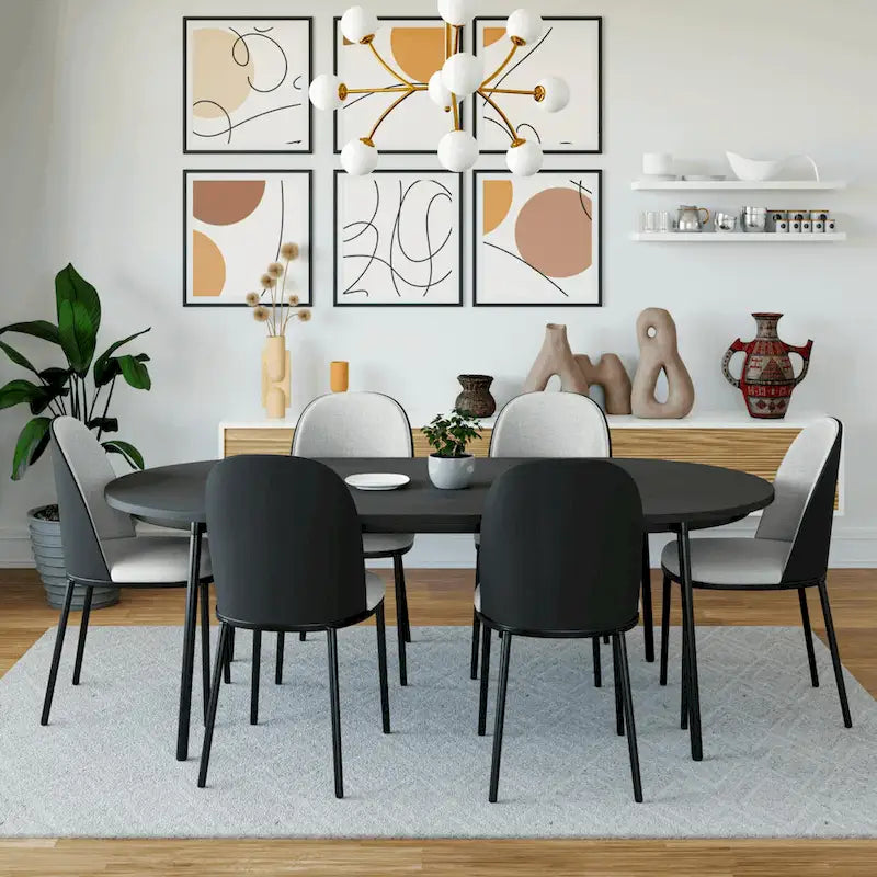 Chaise de salle à manger avec assise rembourrée, chaise d'appoint avec cadre en bois MDF en acier