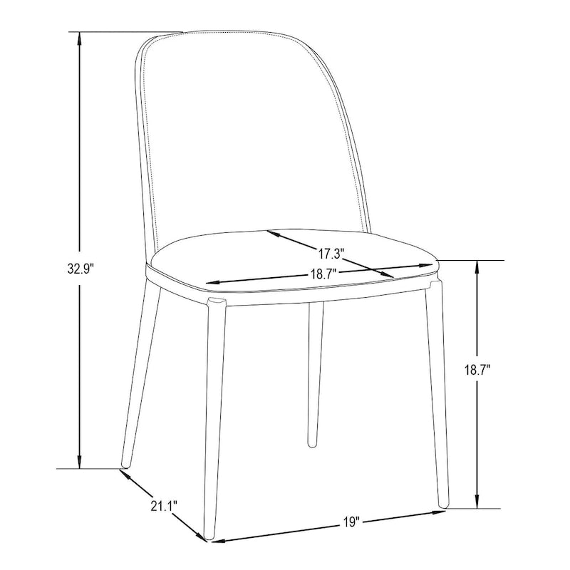 Chaise de salle à manger avec assise rembourrée, chaise d'appoint avec cadre en bois MDF en acier
