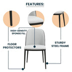 Chaise de salle à manger avec assise rembourrée, chaise d'appoint avec cadre en bois MDF en acier