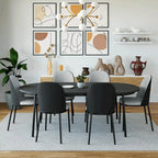 Chaise de salle à manger avec assise rembourrée, chaise d'appoint avec cadre en bois MDF en acier