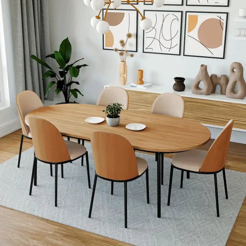 Chaise de salle à manger avec assise rembourrée, chaise d'appoint avec cadre en bois MDF en acier
