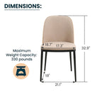 Chaise de salle à manger avec assise rembourrée, chaise d'appoint avec cadre en bois MDF en acier