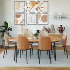 Chaise de salle à manger avec assise rembourrée, chaise d'appoint avec cadre en bois MDF en acier
