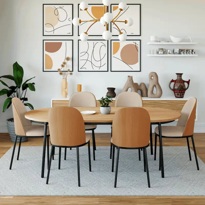 Chaise de salle à manger avec assise rembourrée, chaise d'appoint avec cadre en bois MDF en acier
