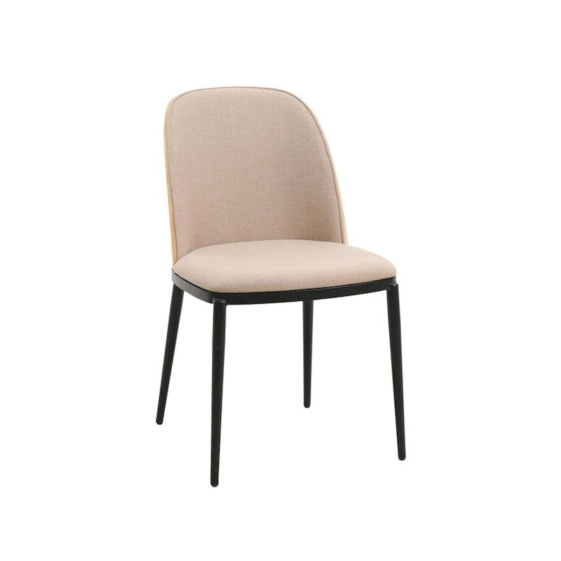 Chaise de salle à manger avec assise rembourrée, chaise d'appoint avec cadre en bois MDF en acier