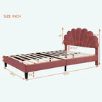 Lit plateforme rembourré Queen Size avec motif floral