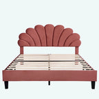 Lit plateforme rembourré Queen Size avec motif floral