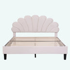 Lit plateforme rembourré Queen Size avec motif floral