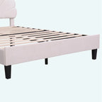 Lit plateforme rembourré Queen Size avec motif floral