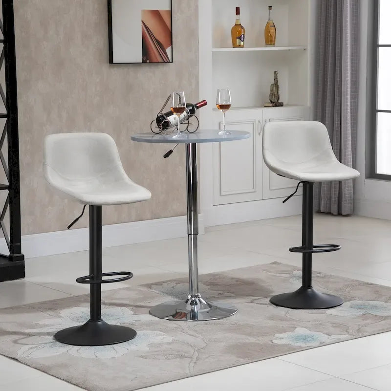 Tabourets de bar pivotants Chaises de bar réglables en hauteur Rembourrés avec dossier pour cuisine, comptoir et bar de maison