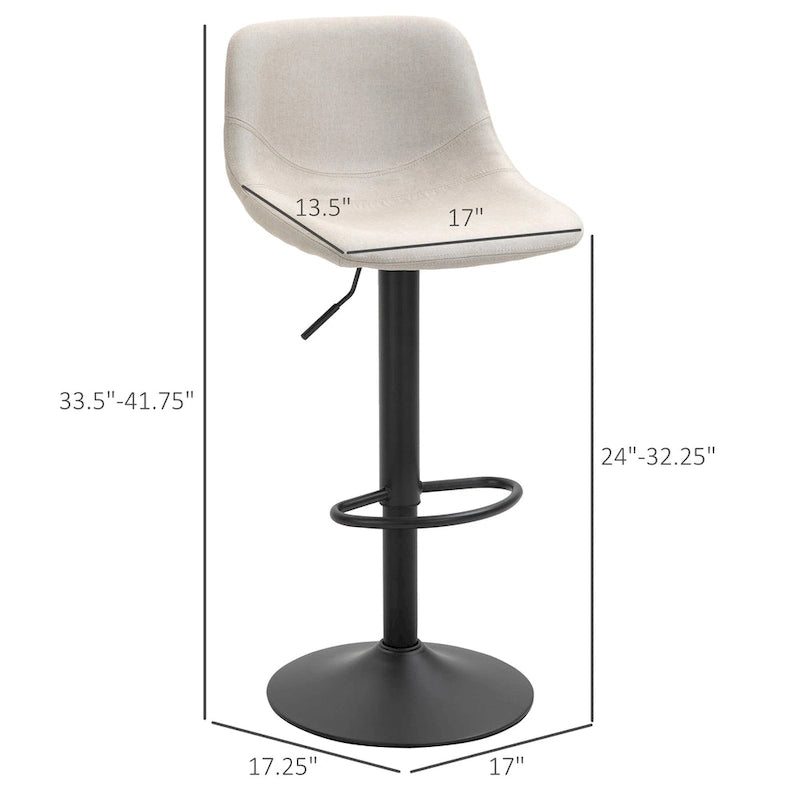 Tabourets de bar pivotants Chaises de bar réglables en hauteur Rembourrés avec dossier pour cuisine, comptoir et bar de maison