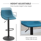 Tabourets de bar pivotants Chaises de bar réglables en hauteur Rembourrés avec dossier pour cuisine, comptoir et bar de maison