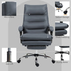 Chaise de bureau de massage inclinable chauffante à vibrations en microfibre