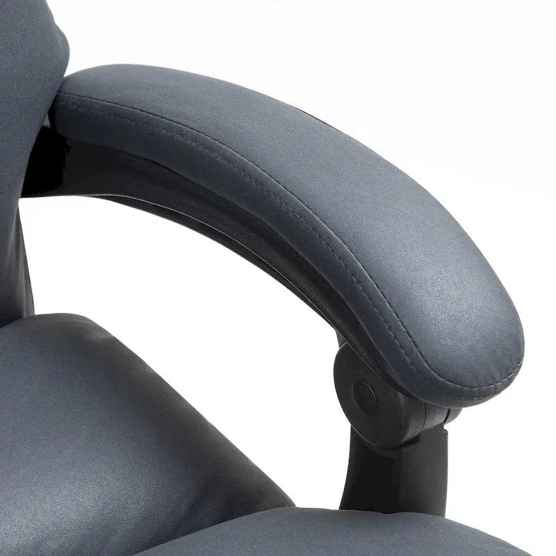 Chaise de bureau de massage inclinable chauffante à vibrations en microfibre