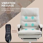 Chaise de bureau de massage inclinable chauffante à vibrations en microfibre