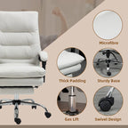 Chaise de bureau de massage inclinable chauffante à vibrations en microfibre