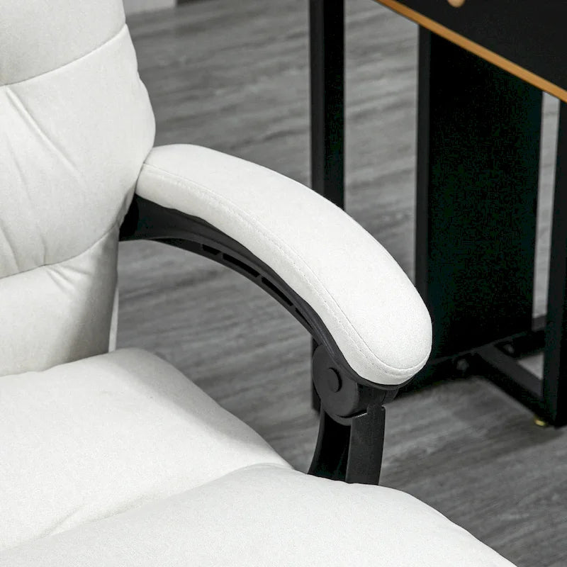 Chaise de bureau de massage inclinable chauffante à vibrations en microfibre