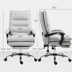 Chaise de bureau de massage inclinable chauffante à vibrations en microfibre