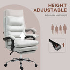 Chaise de bureau de massage inclinable chauffante à vibrations en microfibre