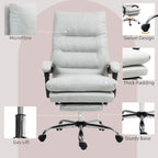 Chaise de bureau de massage inclinable chauffante à vibrations en microfibre