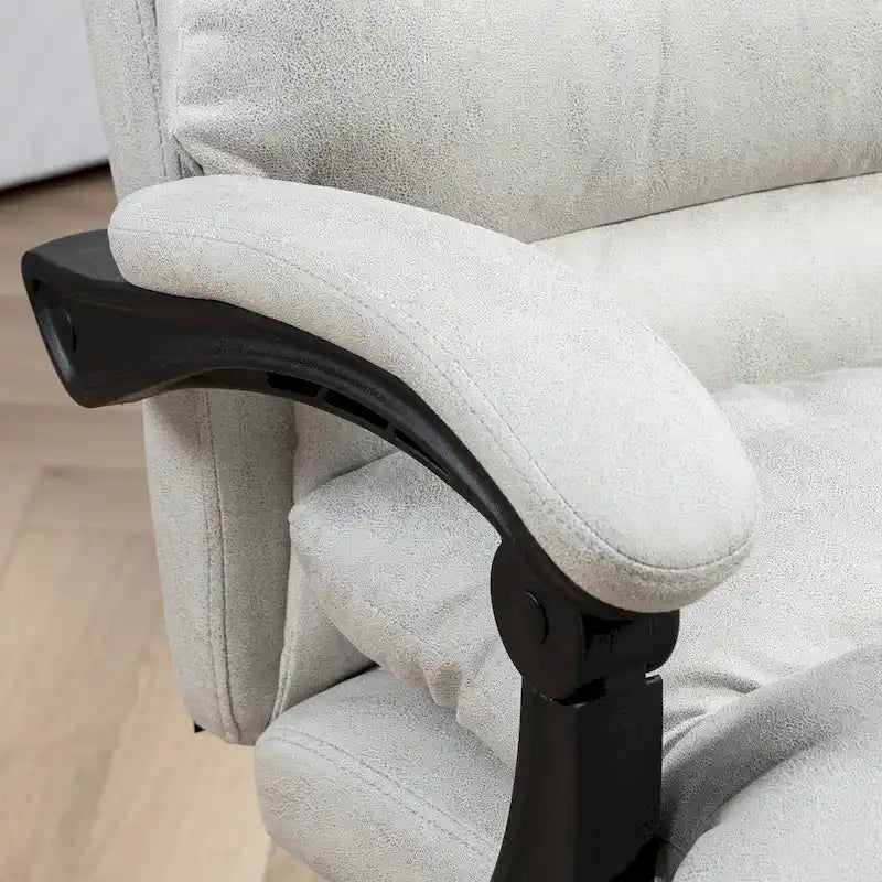 Chaise de bureau de massage inclinable chauffante à vibrations en microfibre