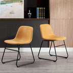Chaises de salle à manger modernes en similicuir avec structure en métal - Résistantes à l'eau