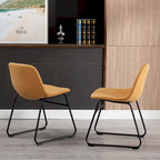 Chaises de salle à manger modernes en similicuir avec structure en métal - Résistantes à l'eau