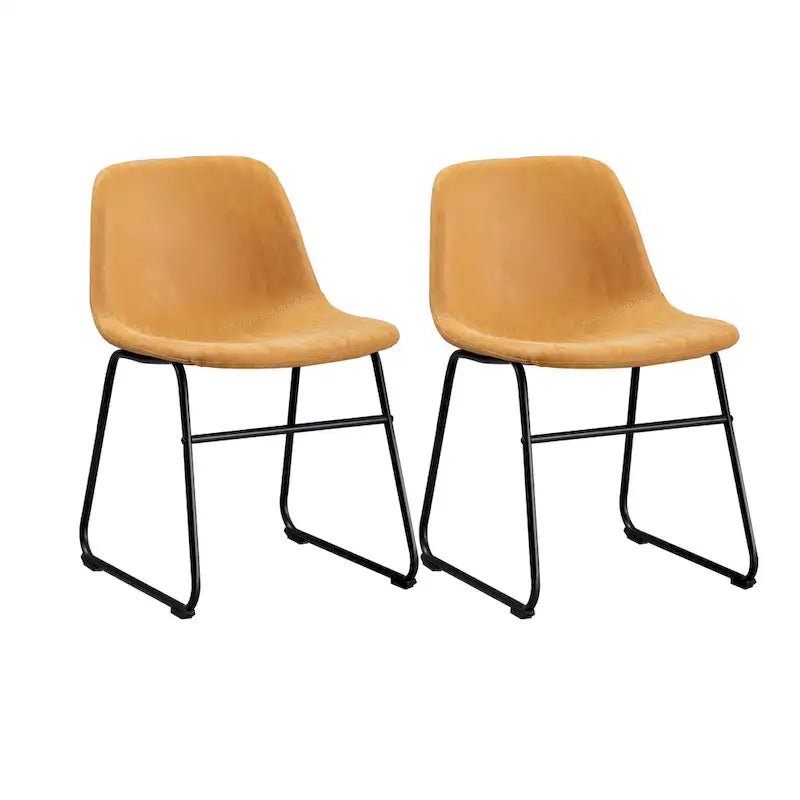 Chaises de salle à manger modernes en similicuir avec structure en métal - Résistantes à l'eau