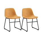 Chaises de salle à manger modernes en similicuir avec structure en métal - Résistantes à l'eau