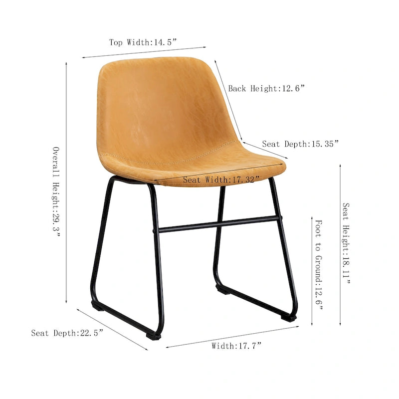 Chaises de salle à manger modernes en similicuir avec structure en métal - Résistantes à l'eau
