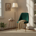 Chaises de salle à manger Anzu Glam en velours vert avec pieds dorés