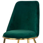 Chaises de salle à manger Anzu Glam en velours vert avec pieds dorés