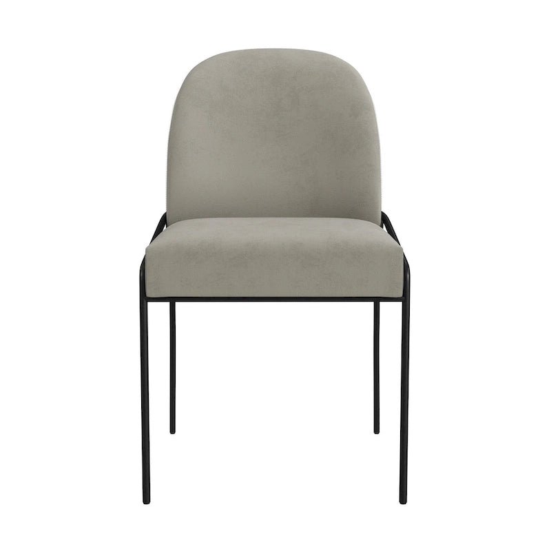 Chaise de salle à manger moderne capitonnée en velours
