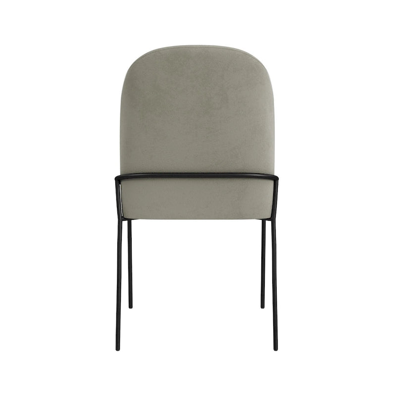 Chaise de salle à manger moderne capitonnée en velours
