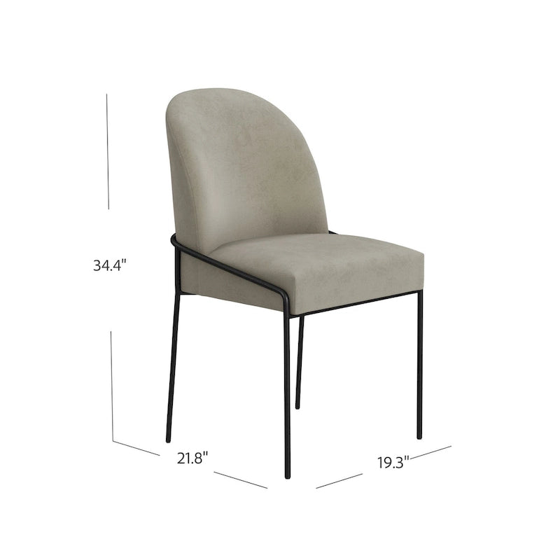 Chaise de salle à manger moderne capitonnée en velours