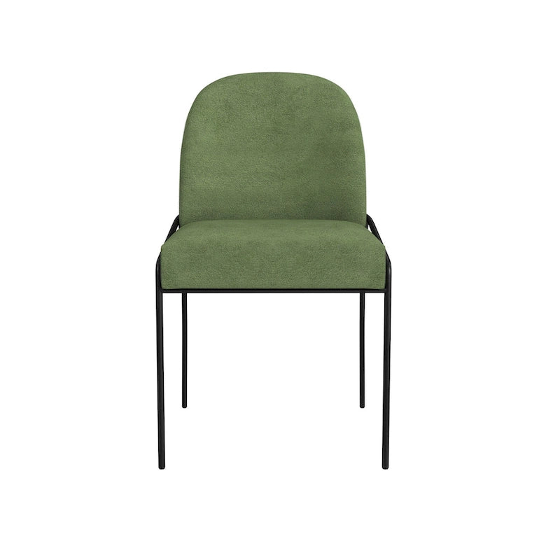 Chaise de salle à manger moderne capitonnée en velours