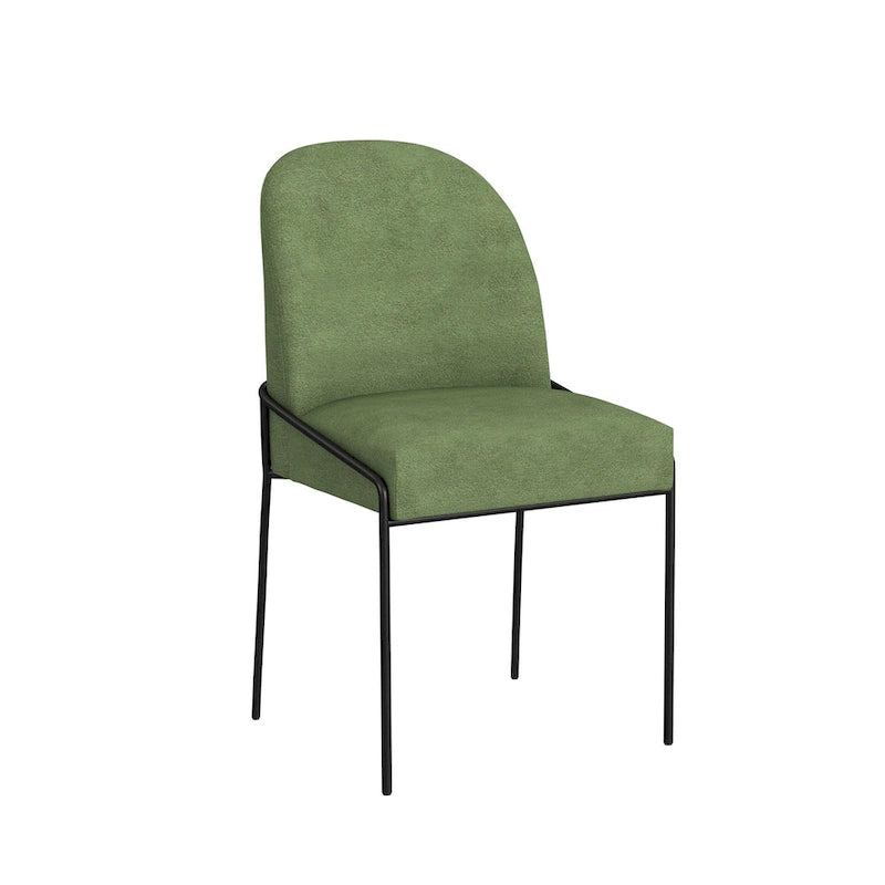 Chaise de salle à manger moderne capitonnée en velours