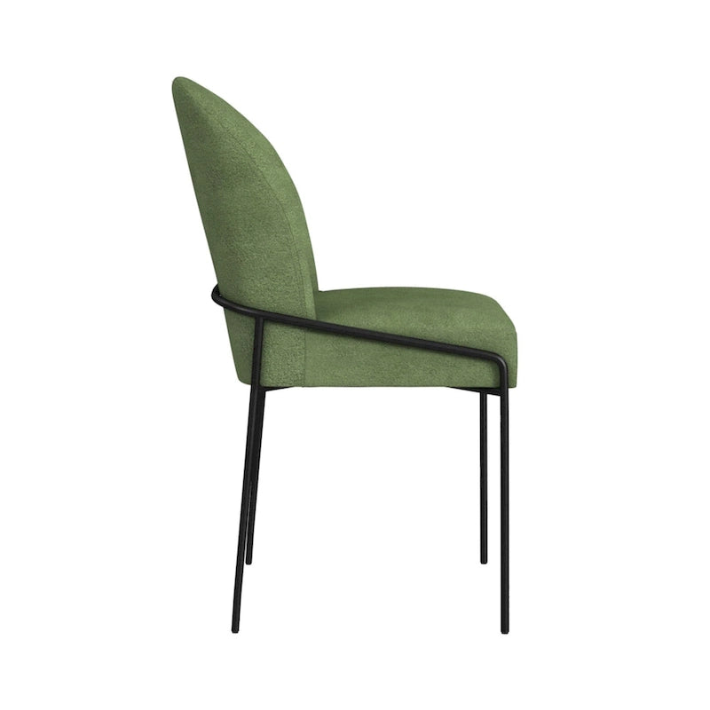 Chaise de salle à manger moderne capitonnée en velours