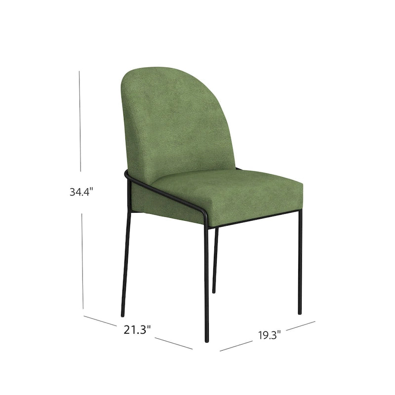 Chaise de salle à manger moderne capitonnée en velours