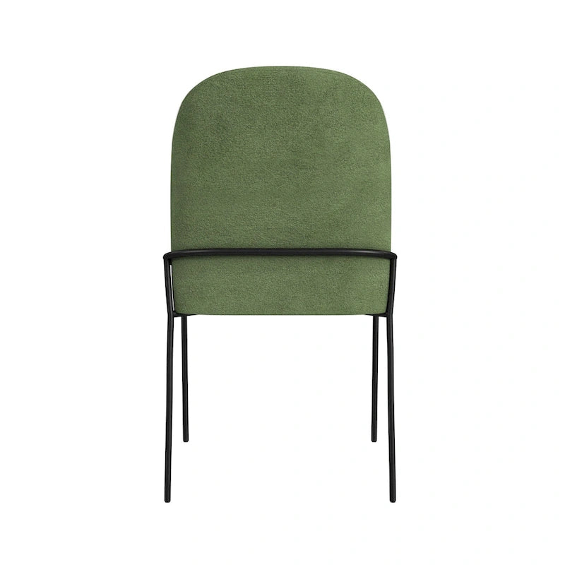 Chaise de salle à manger moderne capitonnée en velours