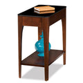 Table d'appoint Hemer avec plateau en verre noir