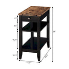 Table d'appoint de chevet American Heritage à 1 tiroir avec étagères