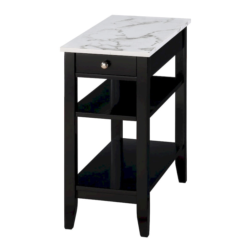 Table d'appoint de chevet American Heritage à 1 tiroir avec étagères